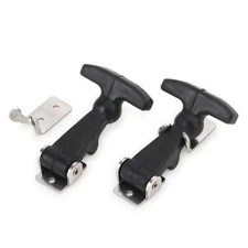 2Pcs Flexible Hood Hasp Rubber Draw T Handle Latch Stainless Steel Hardware Tool