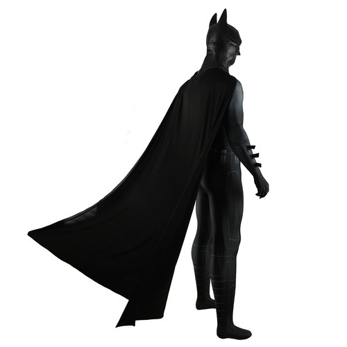 Batman Bruce Wayne Printing Jumpsuit Cape Halloween Cosplay Costume - Picture 3 of 15