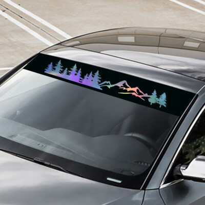 Windscreen Sticker Car Windscreen Windshield Sunshade Laser Sticker Decal Tree Mountain ...