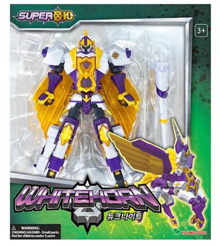 SUPER10 WHITE HORN Duke Knight Transformer Robot Action Toy Super Ten 2022 - Image 2 of 4
