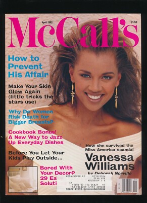 McCall's Magazine Apr 1992 Vanessa Williams Cover Miss America Deborah Norville
