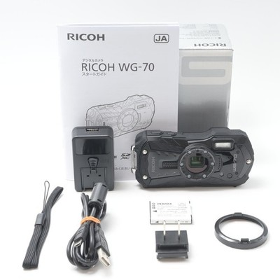 RICOH WG-70 schwarz 16 MP wasserdichte Digitalkamera [nie benutzt] #5412