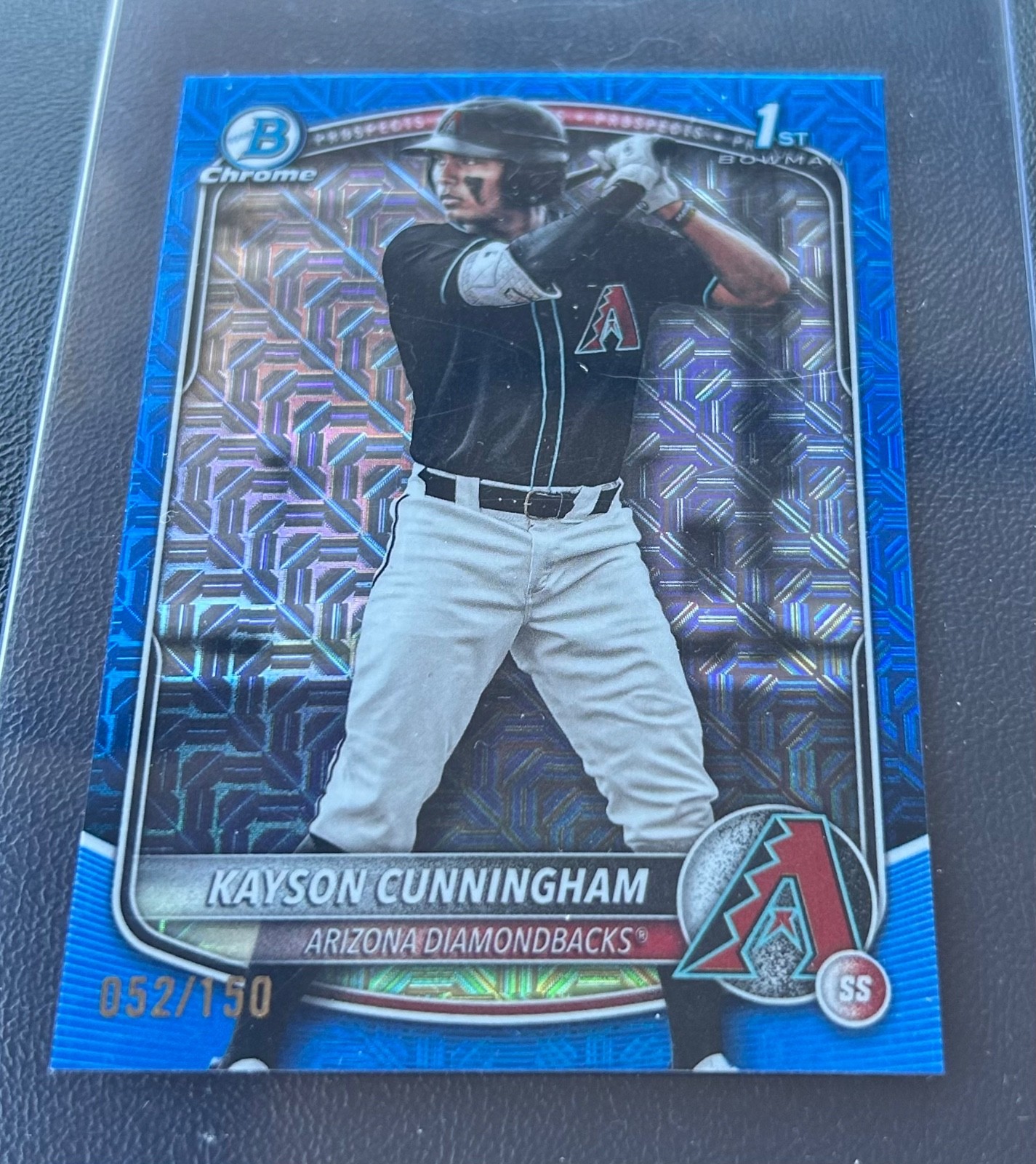 2025 Bowman Draft Kayson Cunningham Chrome Blue Mojo Refractor 1st # 052/150