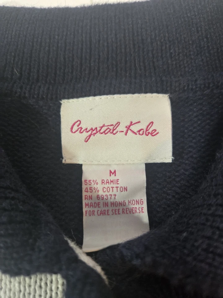 Кристалл Кобе уродливый Рождественский свитер женщин M кардиган олень Санта снеговик - Изображение 2 из 4