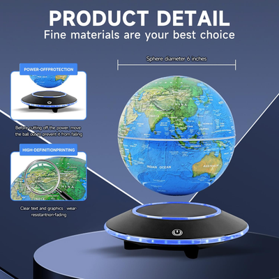 Levitating Globe with Multi-Color Changing LED Light, Magnetic