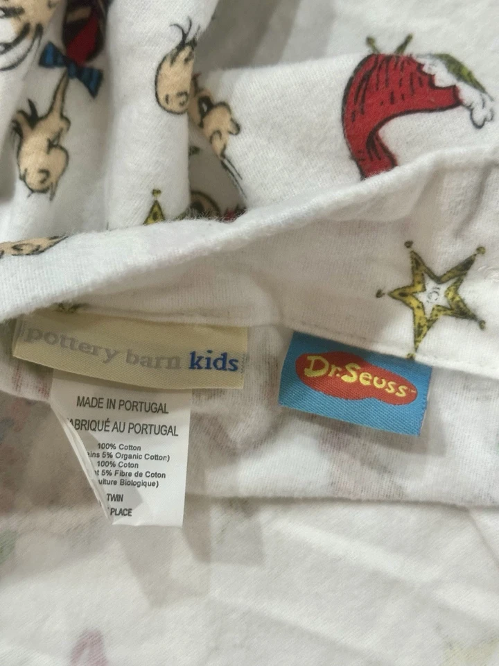 Pottery Barn Kids Dr. Seuss The Grinch Twin Flannel Duvet Cover 2015 - Image 3 of 4