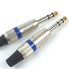2x Straight Male Stereo Phone Plug Guitar Audio Connector Jack 1/4'' Modern