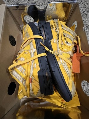 Nike Air Rubber Dunk Off-White University Gold Size 9 Black Yellow CU6015-700