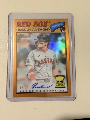 🔥2026 Topps Heritage Roman Anthony Orange On Card Auto /25 RC Red Sox RARE🔥