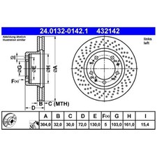 Bremsscheibe vorne links für Porsche 911 993 26216714