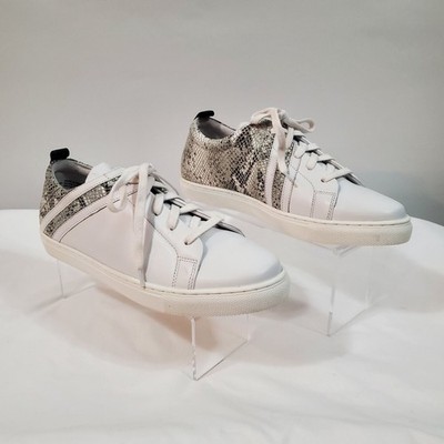Seychelles Stand Out Sneakers Women's 10 M White Exotic Leather Snakeskin New