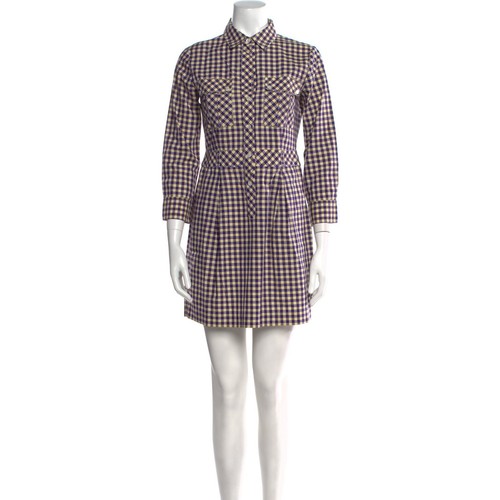 Theory Lidiya Plaid Shirt Dress Button Front Pockets Size 6