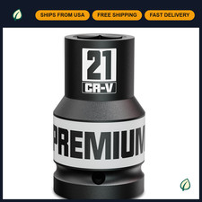 21mm Deep 6-point Impact Socket 1 Drive Cr-v Metric Tool For Auto Repair