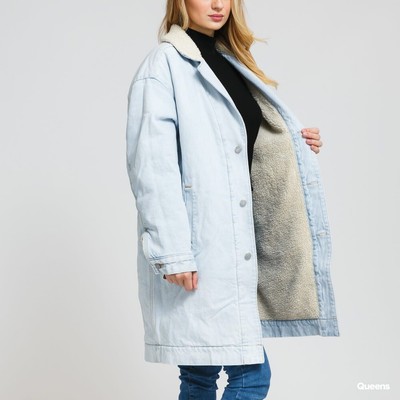 Levi's Wende Denim Sherpa Mantel Gr. S UK 10 12 UVP 150£ NEU - ohne Gürtel