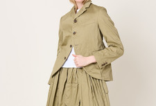 COMME DES GARCONS Curved Front Tailored Dart Jacket RO-J021 Khaki/Beige L NWOT