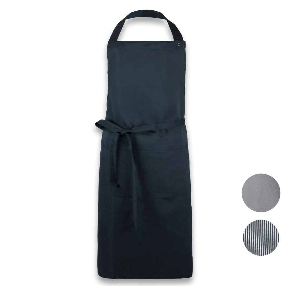 ZOLLNER Schürze Kochschürze Grillschürze Latzschürze 75x100 cm Tasche und Nackenband