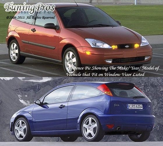 Juego de 2 viseras protectoras de lluvia para ventana de humo para Ford Focus Hatchback 2000-2007 Foto 4 de 4