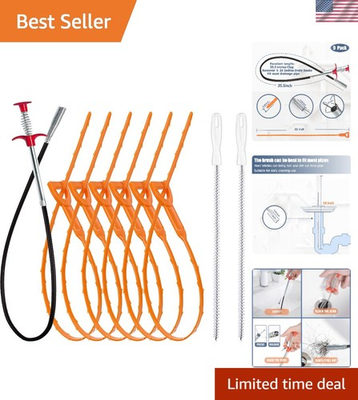 #ad 35.5inch Drain Clog Remover1pcs 25inch Drain Snake Hair Remover6pcs ＆ Cleaning $23.99