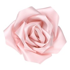 Large Satin Rose Flower Lapel Pin Brooches for Women 11cm, Light Pink 