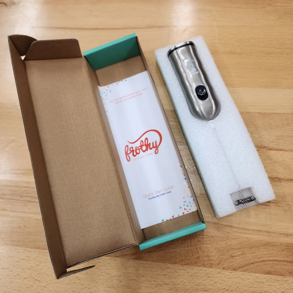 ☕️ Cafe Casa Milk Frothy 2 velocidades baterias de aço inoxidável novas baterias - Imagem 4 de 4