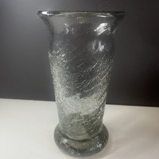 A Stevens And Williams clear Crackle Glass Vase