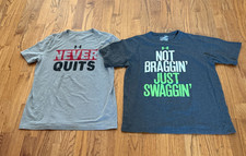 A Lot 2 Boy's Under Armour Loose Heat Gear Short Sleeve Shirts, Size YLG