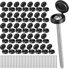 36 Set 3 Inch Shutter Screws and Caps Black Shutter Screws with Caps Shutter ...
