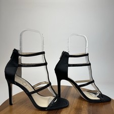 New NWOB Womens Jessica Simpson Oliana Black Rhinestone Strappy Heels Size 9 M