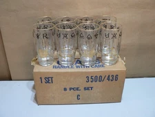 Vintage Libby Ancient Alchemy Symbols Drinking Glasses Apothecary 8 New in Box