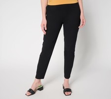 Susan Graver Weekend Regular Premium Stretch Aire Slim-Leg Ankle Pant Black XL N