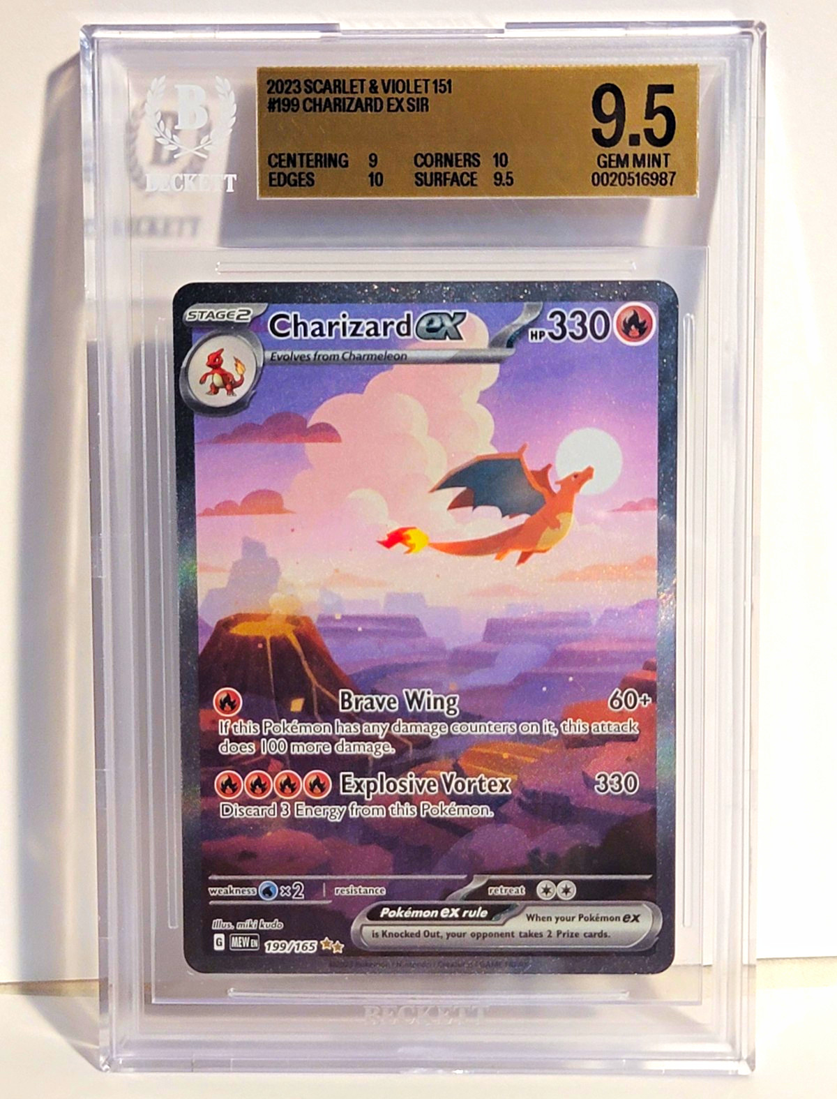 BGS 9.5 Charizard ex #199/165 Special Illustration Rare Scarlet & Violet 151 Gem