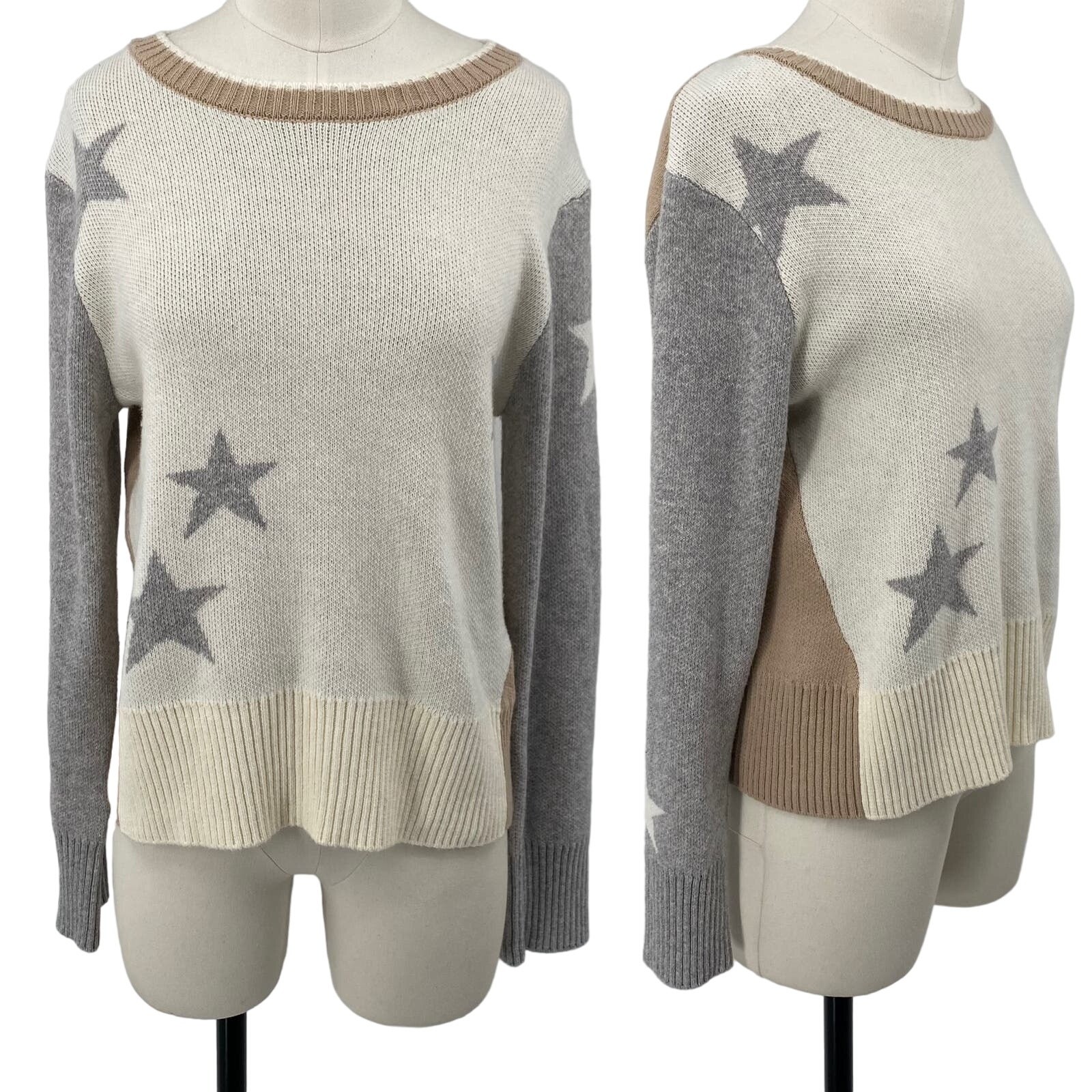 Splendid Mally Star Pattern Sweater Crewneck Cott… - image 1