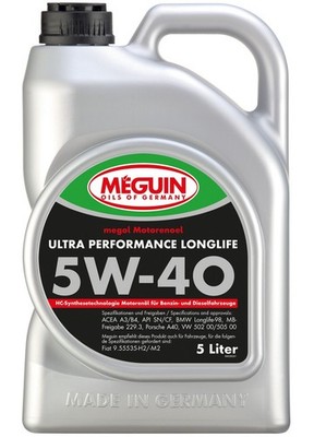 Meguin megol Ultra Performance Longlife 5W-40 5 Liter Motoröl MB VW BMW A3 B4
