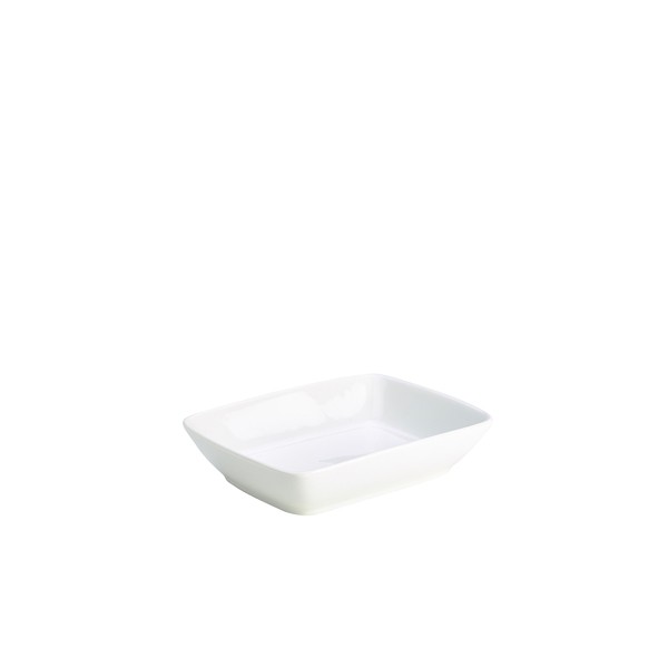 Genware Porcelain Rectangular Dish For Hotels 16 x 12cm/ 6.25 x 4.75"" Pack of 6