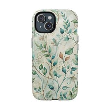 Floral Leaf Pattern - iPhone Magnetic MagSafe Cell Phone Case, Mobile Tough Case