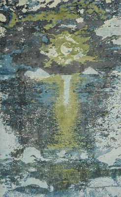 Nature Print Design Handmade Multicolor Modern Abstract Rug 5x8 Ft Indian Rug