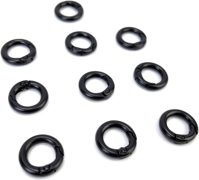 #ad #ad 10 Black Trigger Spring Keyrings Carabiner Round Keychain Easy Open Aluminum $8.99