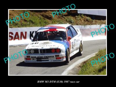 OLD LARGE HISTORIC PHOTO OF 1987 BMW M3 DTM E30 RACE CAR TOURING CAR 2