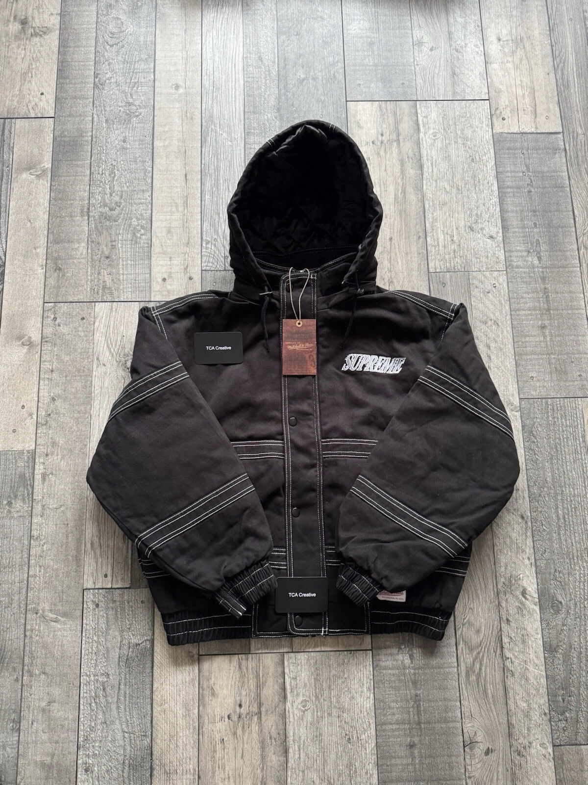 Veste Supreme Mitchell & Ness Twill Stadium « Noir »   Petite