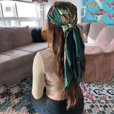 Satin Hair Scarf for Women Summer Silk Feel Square Wrap Headband Tie Style