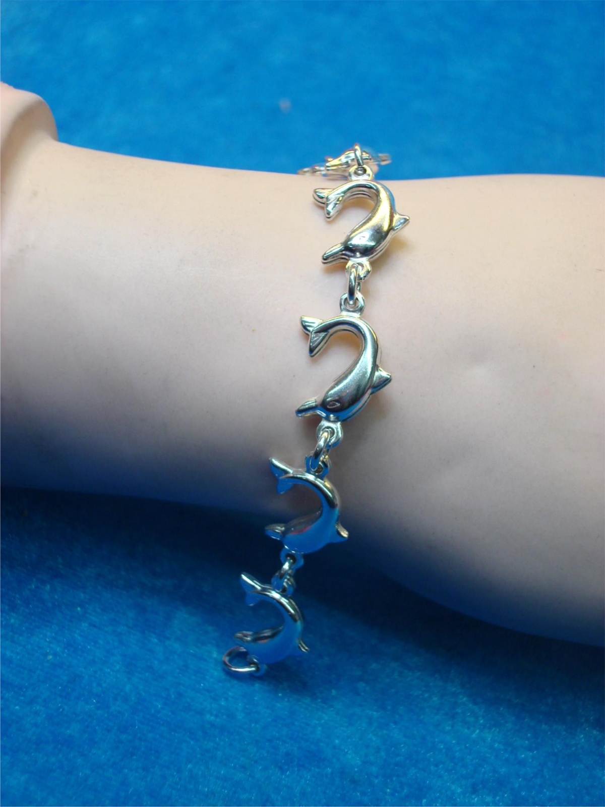 BEAUTIFUL SOLID STERLING SILVER DOLPHIN BRACELET … - image 3