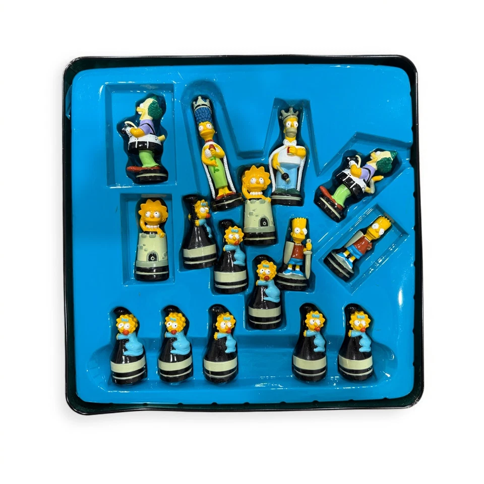 The Simpsons 3D Chess Set In Tin Box Cardinal Complete Set Vintage 1998 - Image 2 of 4