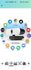 HD Ring Light Webcam with Dual Stereo Noise Cancelling Mics, Adjustable...