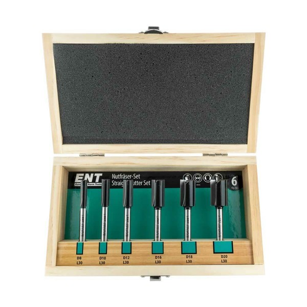 Ent NutfräSer-Set Lange AusfüHrung 6-Teilig Schaft 8 Mm FräSer Ø 8 - 20 Mm 09010-image