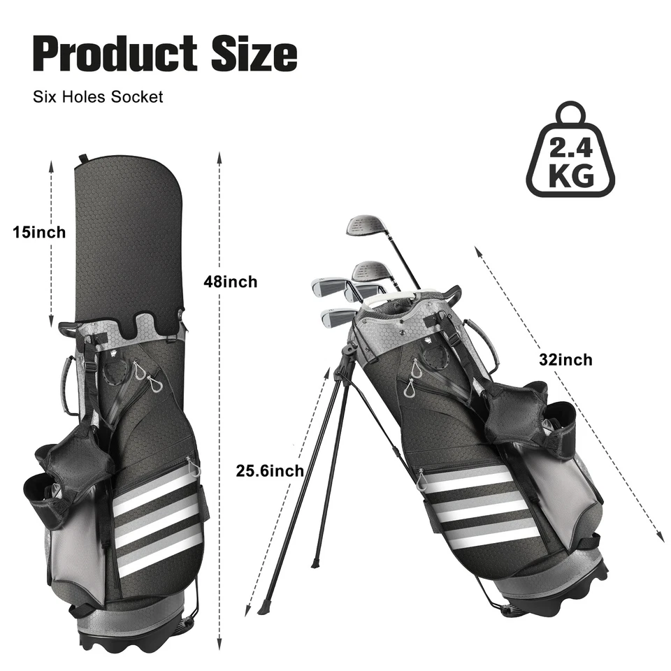 14 Way Golf Stand Bag Top Dividers with Pockets Rain Hood Ergonomic Lightweight - Image 4 of 4
