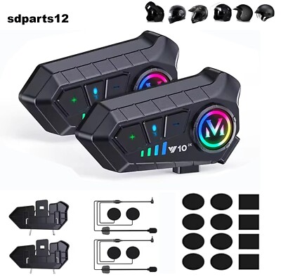 2er-Set Motorrad Helm Bluetooth-Headset Motorräder Intercom Gegensprechanlage