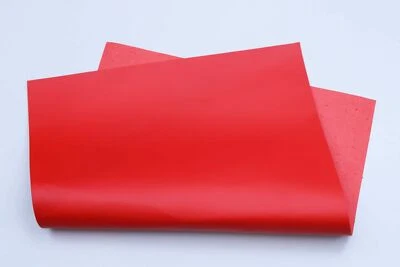 LEATHER4CRAFT Kalbsleder vegan hellbraun, mohnrot, A-Size-Paneele 0,8-1 mm dick, Buchbinder