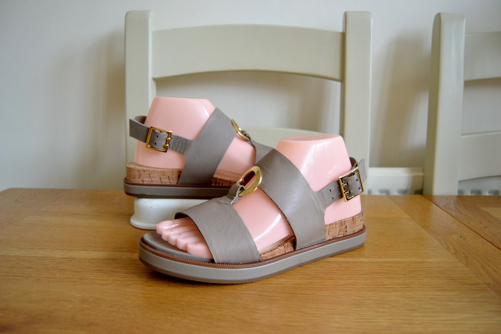 NEW MARKS+SPENCER FOOTGLOVE TAUPE LEATHER GLADIATOR COMFORT SANDALS UK 5 |  eBay