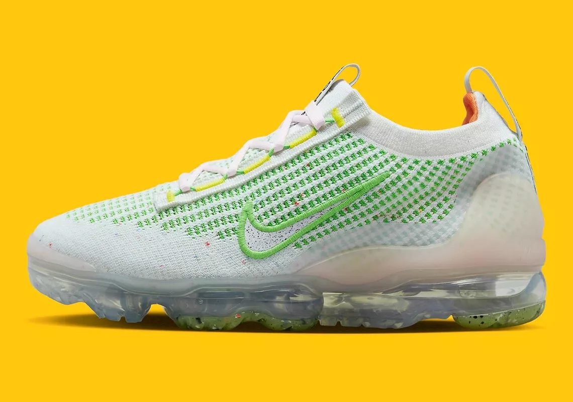 Nike Air VaporMax 2021 Flyknit White Green Yellow Sail FD0871 100 Women 11 Shoes