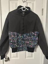 Vintage Saddlesmith Outfitters Action Western Blk Neon Splatter Pattern Size XS